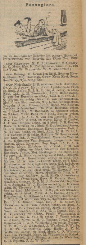 Het nieuws van den dag voor Nederlandsch-Indië, 12-11-1913
