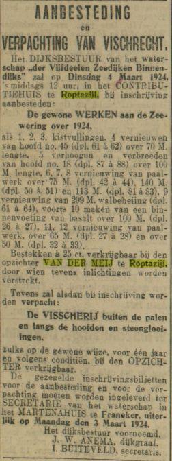 Advertentie, Leeuwarder courant, 21-02-1924