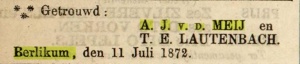 Familiebericht Leeuwarder courant 16-07-1872