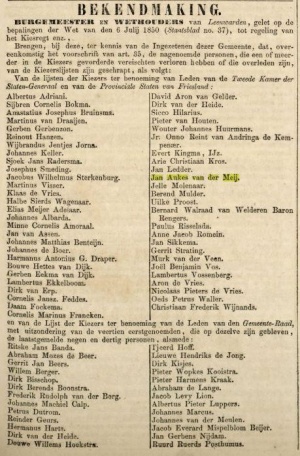 Advertentie in de Leeuwarder courant van 18-03-1856