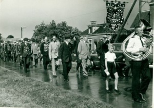 De wedstrijd voor oud-kaatsers in september 1952 te Berlikum