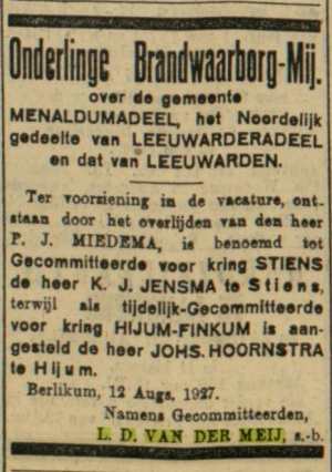 Leeuwarder courant, 20-08-1927