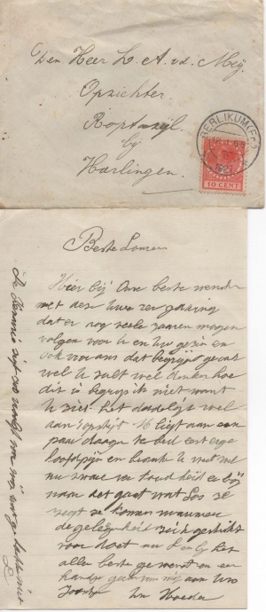 Brief van moeder Trijntje van der Meij-Lautenbach uit 1927