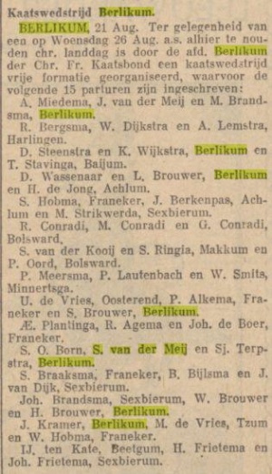 Kaatswedstrijd Berlikum Leeuwarder nieuwsblad, 22-08-1936