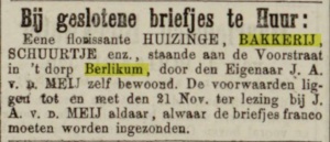Advertentie Leeuwarder courant 15-11-1874.