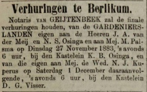 Advertentie Leeuwarder courant 26-11-1883